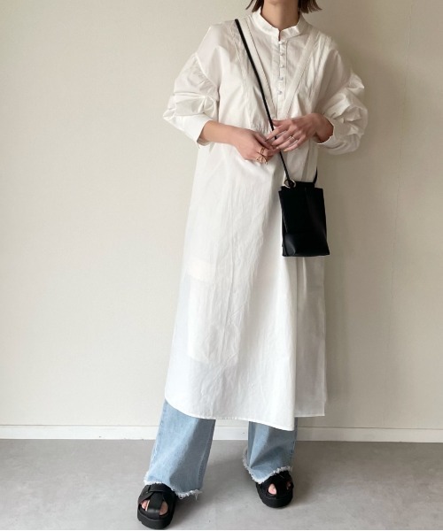 y/m by misato（イムバイミサト）の「ブロード2WAYレイヤードワンピース（ワンピース・レディース・オフホワイト/ブラック・FREE）」の11枚目の写真