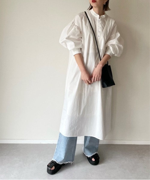 y/m by misato（イムバイミサト）の「ブロード2WAYレイヤードワンピース（ワンピース・レディース・オフホワイト/ブラック・FREE）」の12枚目の写真