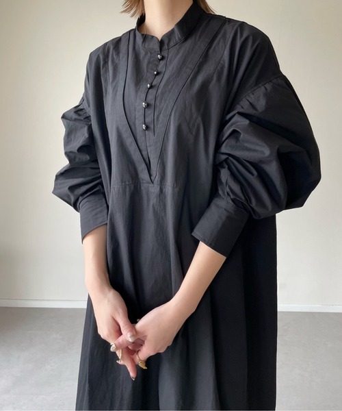 y/m by misato（イムバイミサト）の「ブロード2WAYレイヤードワンピース（ワンピース・レディース・オフホワイト/ブラック・FREE）」の7枚目の写真