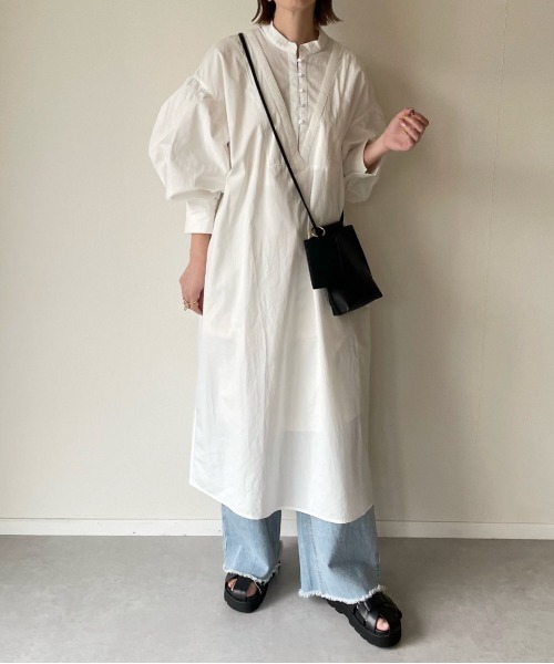 y/m by misato（イムバイミサト）の「ブロード2WAYレイヤードワンピース（ワンピース・レディース・オフホワイト/ブラック・FREE）」の20枚目の写真