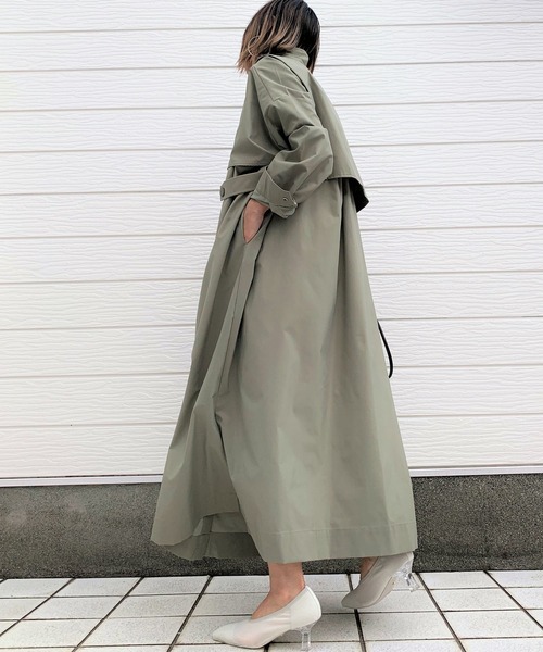 Q（キュー）の「アシメタックワンピース（シャツワンピース・レディース・ブラック/グリーン系その他・MEDIUM）」の2枚目の写真