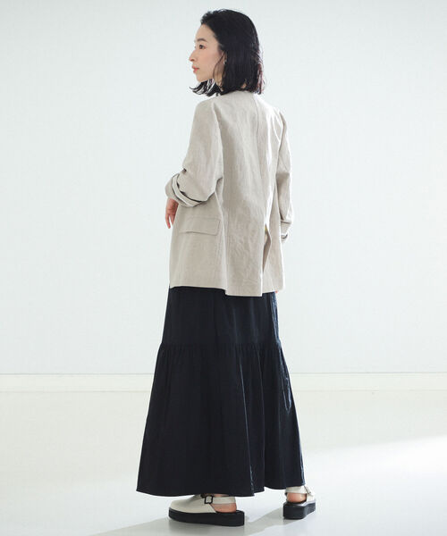 Demi-Luxe BEAMS（デミルクス ビームス）の「Demi-Luxe BEAMS / ストライプ ティアードスカート（スカート・レディース・ホワイト/ブラック・36/38）」の9枚目の写真