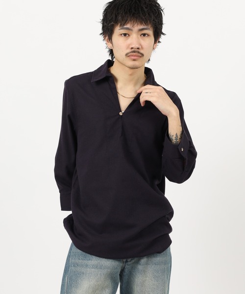 FUNALIVE(ファンアライブ)の「Relation リネン混カプリ7分袖シャツ(シャツ/ブラウス・メンズ・ホワイト/ブラック/ベージュ/ネイビー/カーキ/サックスブルー/ピンク/カーキ系/ベージュ系/サックスブルー系/ピンク系/ネイビー系/グレー系/ホワイト系/ブラック系/グレー・LL/M/S/L/XXL/XL)」の11枚目の写真