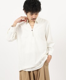 Relation リネン混カプリ7分袖シャツ