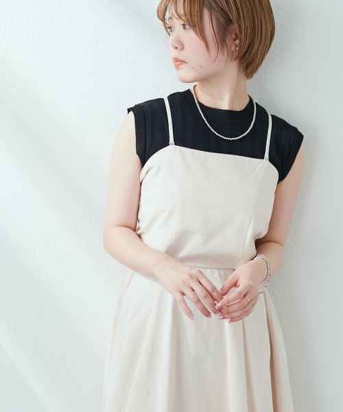 natural couture(ナチュラルクチュール)の「全6色/プチプラワイドリブノースリーブ(ニット/セーター・レディース・ブラック/オフホワイト/ピンク/グリーン/ラベンダー/その他1・FREE)」の21枚目の写真