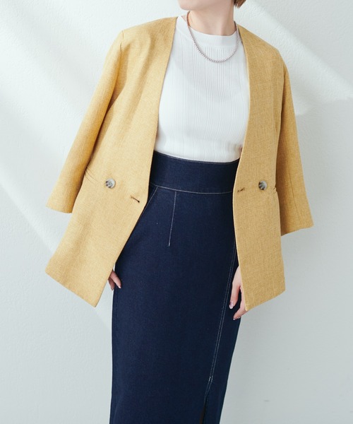 natural couture(ナチュラルクチュール)の「全6色/プチプラワイドリブノースリーブ(ニット/セーター・レディース・ブラック/オフホワイト/ピンク/グリーン/ラベンダー/その他1・FREE)」の18枚目の写真