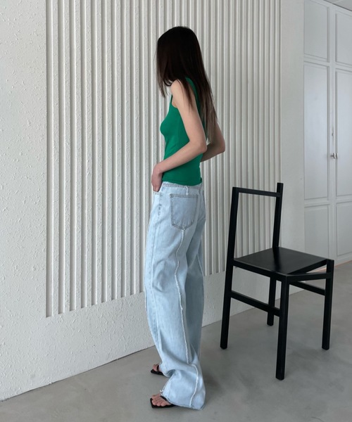 Didot.showroom（ディドット ショールーム）の「フリンジラインアイスブルーデニムパンツ（デニムパンツ・レディース・ライトブルー・S/M）」の8枚目の写真