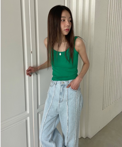美品 加工 デザイン デニムパンツ フリンジ  サイドライン ダブルニー lsbt304-510_4.jpg
