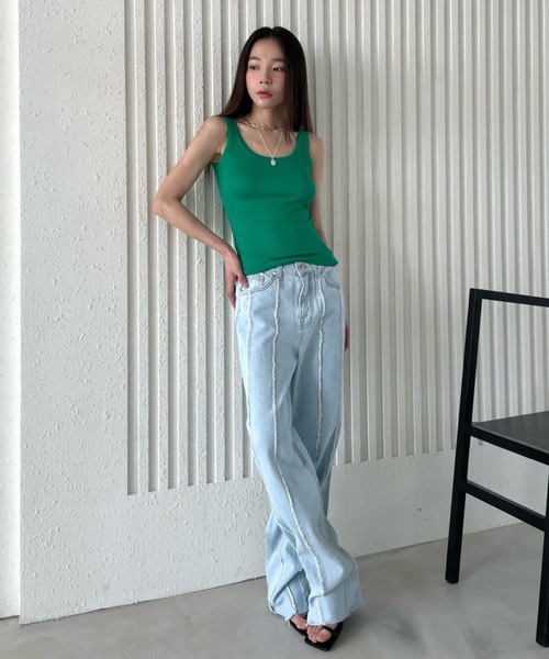 Didot.showroom（ディドット ショールーム）の「フリンジラインアイスブルーデニムパンツ（デニムパンツ・レディース・ライトブルー・S/M）」の15枚目の写真