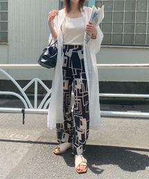 バンドカラーシアーシャツワンピース