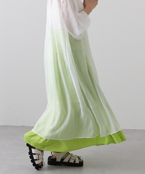 COLONY 2139（コロニートゥーワンスリーナイン）の「バンドカラーシアーシャツワンピース（シャツワンピース・レディース・アイボリー/オフホワイト/ブラック/ミント・FREE）」の10枚目の写真