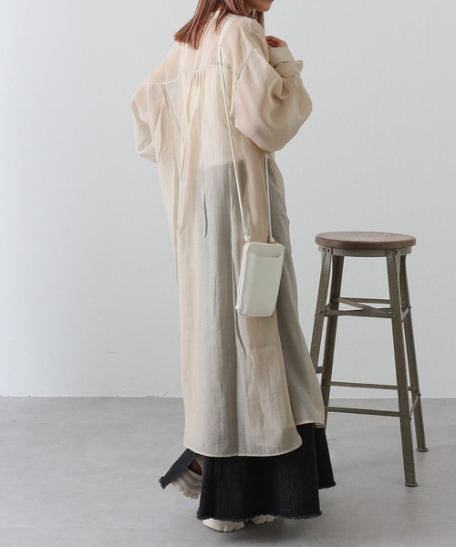 COLONY 2139（コロニートゥーワンスリーナイン）の「バンドカラーシアーシャツワンピース（シャツワンピース・レディース・アイボリー/オフホワイト/ブラック/ミント・FREE）」の13枚目の写真