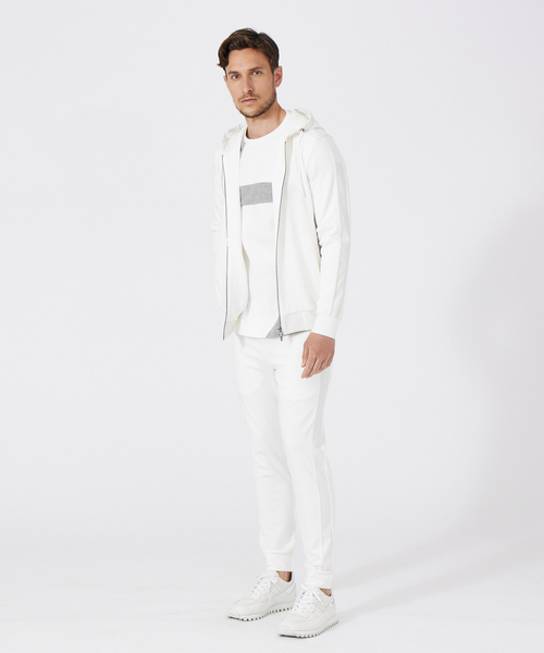 5351 POUR LES HOMMES（ゴーサンゴーイチプールオム）の「【LEON別注/セットアップ対応】コンビネーションレザーパーカー（パーカー・メンズ・ブラック/ホワイト・46/48/44）」の18枚目の写真
