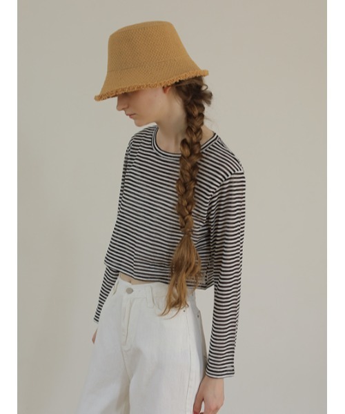AMAIL(アマイル)の「see-through border cloth(Tシャツ/カットソー・レディース・ブラック・FREE)」の11枚目の写真