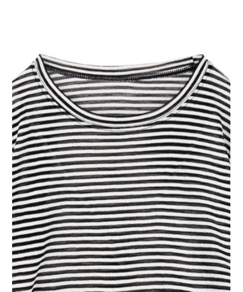 AMAIL(アマイル)の「see-through border cloth(Tシャツ/カットソー・レディース・ブラック・FREE)」の6枚目の写真