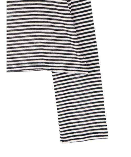 AMAIL(アマイル)の「see-through border cloth(Tシャツ/カットソー・レディース・ブラック・FREE)」の8枚目の写真
