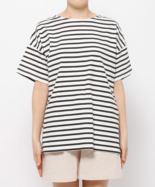 GLOBAL WORK(グローバルワーク)の「リラックスボーダーT/275927(Tシャツ/カットソー・レディース・ブラック/ライトグリーン/ライトイエロー/ライトピンク・FREE)」の5枚目の写真