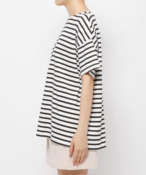 GLOBAL WORK(グローバルワーク)の「リラックスボーダーT/275927(Tシャツ/カットソー・レディース・ブラック/ライトグリーン/ライトイエロー/ライトピンク・FREE)」の6枚目の写真
