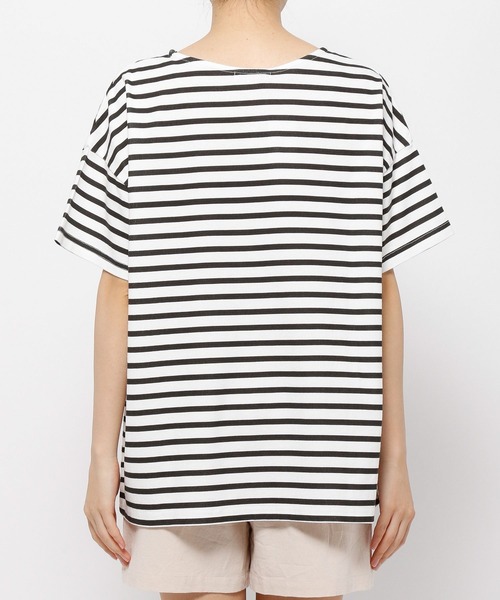 GLOBAL WORK(グローバルワーク)の「リラックスボーダーT/275927(Tシャツ/カットソー・レディース・ブラック/ライトグリーン/ライトイエロー/ライトピンク・FREE)」の7枚目の写真