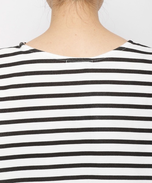GLOBAL WORK(グローバルワーク)の「リラックスボーダーT/275927(Tシャツ/カットソー・レディース・ブラック/ライトグリーン/ライトイエロー/ライトピンク・FREE)」の8枚目の写真