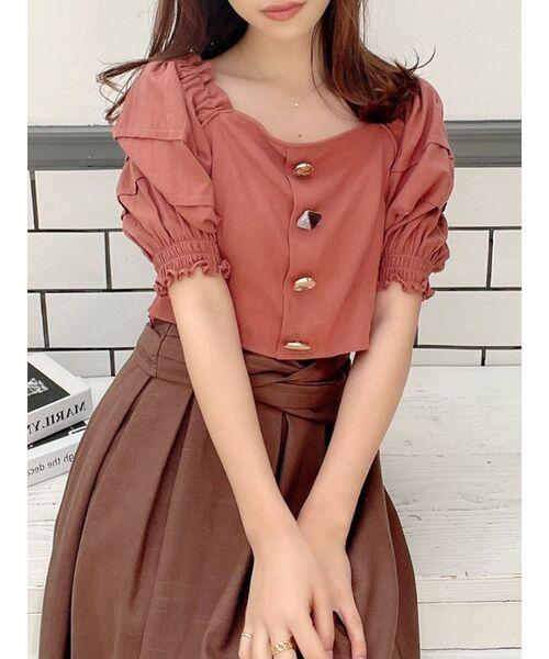 RESEXXY（リゼクシー）の「ジュエリーライクボタンブラウス（シャツ/ブラウス・レディース・ホワイト/ブラック/オレンジ・FREE）」の3枚目の写真