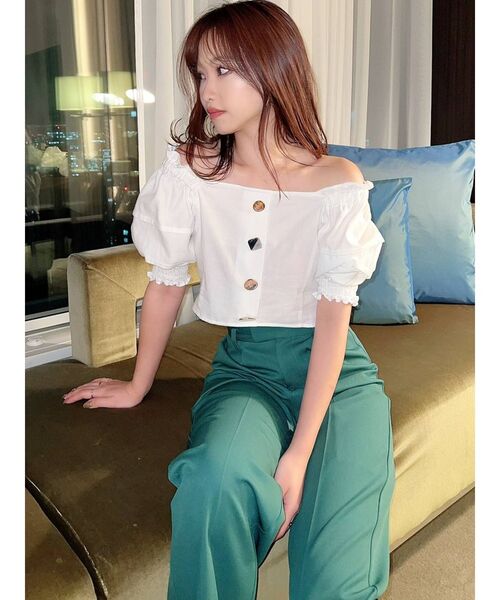 RESEXXY（リゼクシー）の「ジュエリーライクボタンブラウス（シャツ/ブラウス・レディース・ホワイト/ブラック/オレンジ・FREE）」の10枚目の写真