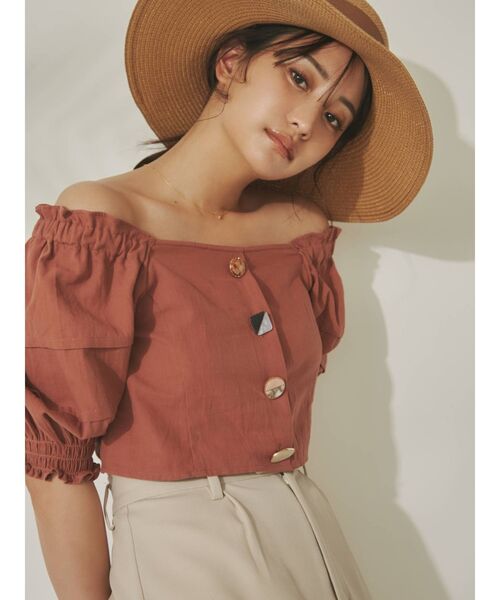 RESEXXY（リゼクシー）の「ジュエリーライクボタンブラウス（シャツ/ブラウス・レディース・ホワイト/ブラック/オレンジ・FREE）」の17枚目の写真