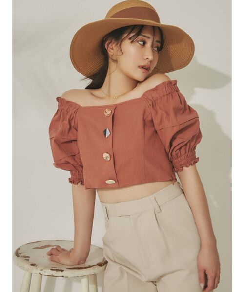 RESEXXY（リゼクシー）の「ジュエリーライクボタンブラウス（シャツ/ブラウス・レディース・ホワイト/ブラック/オレンジ・FREE）」の8枚目の写真