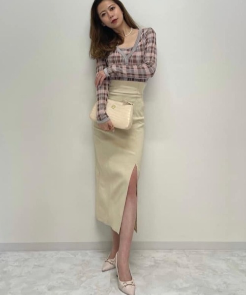 ROYAL PARTY（ロイヤルパーティー）の「インナーミニギャザースリットスカート（スカート・レディース・ブラック/ブラウン/イエロー・FREE）」の12枚目の写真