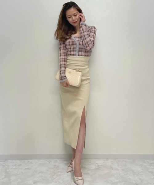 ROYAL PARTY（ロイヤルパーティー）の「インナーミニギャザースリットスカート（スカート・レディース・ブラック/ブラウン/イエロー・FREE）」の13枚目の写真