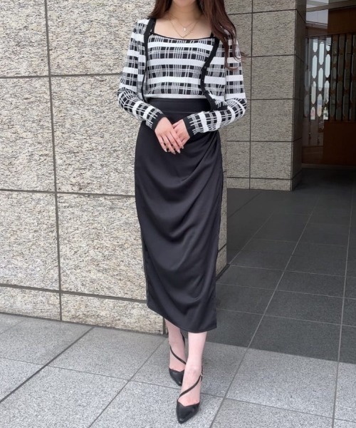 ROYAL PARTY（ロイヤルパーティー）の「インナーミニギャザースリットスカート（スカート・レディース・ブラック/ブラウン/イエロー・FREE）」の17枚目の写真