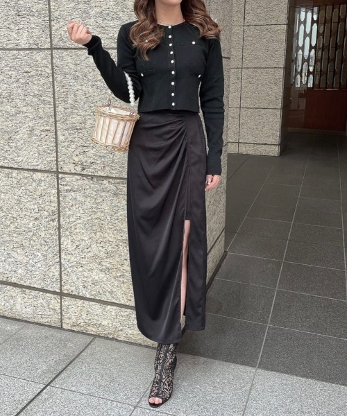 ROYAL PARTY（ロイヤルパーティー）の「インナーミニギャザースリットスカート（スカート・レディース・ブラック/ブラウン/イエロー・FREE）」の20枚目の写真