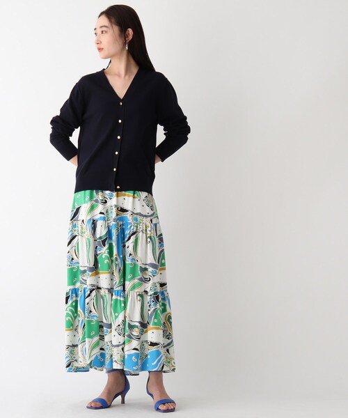 OPAQUE.CLIP（オペークドットクリップ）の「◆マリンVネックカーディガン【エクストラファインオーガニックコットン/WEB限定カラー・サイズ】（カーディガン/ボレロ・レディース・ネイビー/ホワイト系その他6/ブラック系7/ホワイト系その他3/グリーン・36/40/38）」の12枚目の写真