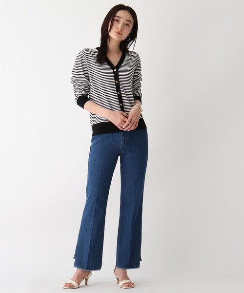 OPAQUE.CLIP（オペークドットクリップ）の「◆マリンVネックカーディガン【エクストラファインオーガニックコットン/WEB限定カラー・サイズ】（カーディガン/ボレロ・レディース・ネイビー/ホワイト系その他6/ブラック系7/ホワイト系その他3/グリーン・36/40/38）」の20枚目の写真