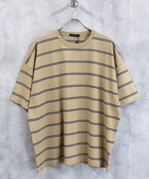 SHISKY | ビッグシルエット 先染めボーダー クルーネック半袖Tシャツ(Tシャツ/カットソー)