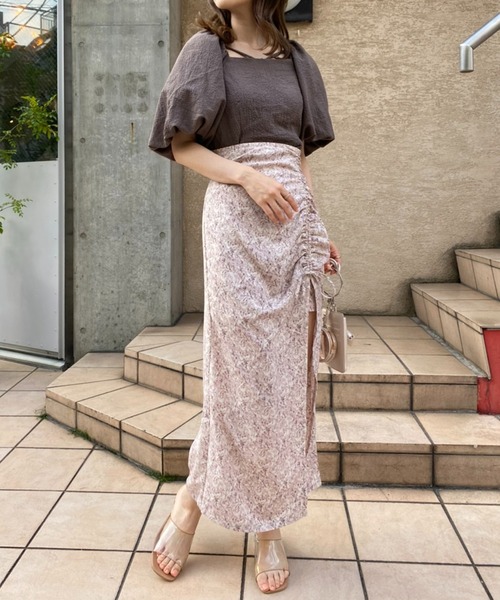 one after another NICE CLAUP(ワンアフターアナザーナイスクラップ)の「サテンドロストスカート(スカート・レディース・ピンク系その他/モカ/アイボリー/オレンジ・FREE)」の19枚目の写真