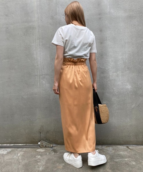 one after another NICE CLAUP(ワンアフターアナザーナイスクラップ)の「サテンドロストスカート(スカート・レディース・ピンク系その他/モカ/アイボリー/オレンジ・FREE)」の14枚目の写真