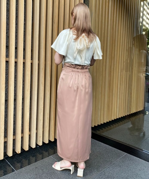 one after another NICE CLAUP(ワンアフターアナザーナイスクラップ)の「サテンドロストスカート(スカート・レディース・ピンク系その他/モカ/アイボリー/オレンジ・FREE)」の10枚目の写真