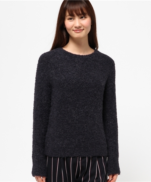 OUTLET（アウトレット）の「【DouDou】ブークレープルオーバー（ニット/セーター・レディース・ネイビー/チャコールグレー/ブルー・FREE）」の4枚目の写真
