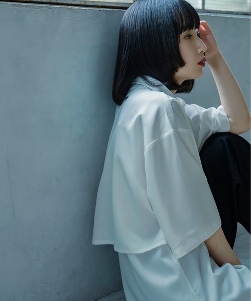 Ellno Loset（エルノロゼット）の「バックヨークシャツ/SS（シャツ/ブラウス・メンズ・ブラック/オフホワイト・MEDIUM/LARGE）」の11枚目の写真