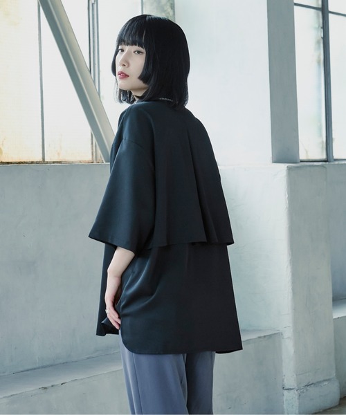 Ellno Loset（エルノロゼット）の「バックヨークシャツ/SS（シャツ/ブラウス・メンズ・ブラック/オフホワイト・MEDIUM/LARGE）」の20枚目の写真