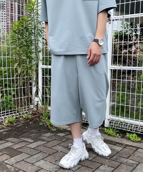 PairPair(ペアペア)の「ハーフパンツ/セットアップ対応(ユニセックス)(ルームウェア/パジャマ・メンズ・ライトブルー/ライトグリーン/ブラック系その他/グリーン系その他/ブルー系その他/スミクロ・MEDIUM/LARGE)」の6枚目の写真