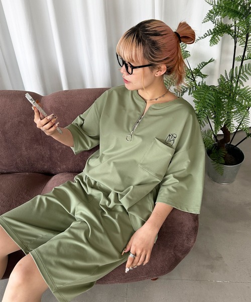 PairPair(ペアペア)の「ハーフパンツ/セットアップ対応(ユニセックス)(ルームウェア/パジャマ・メンズ・ライトブルー/ライトグリーン/ブラック系その他/グリーン系その他/ブルー系その他/スミクロ・MEDIUM/LARGE)」の21枚目の写真