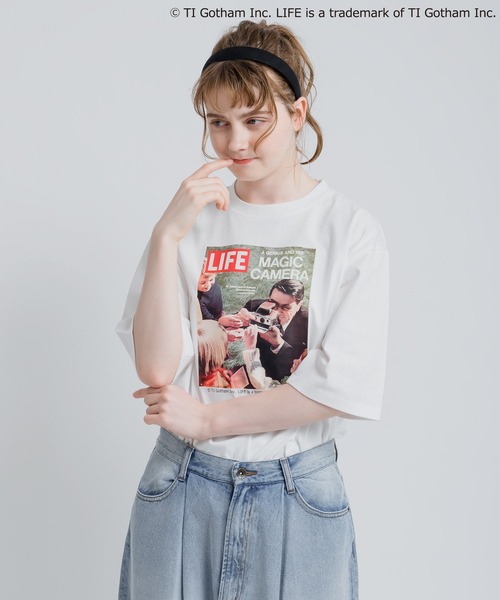 MUHET(ミュエータ)の「LIFEコラボTシャツ(Tシャツ/カットソー・レディース・ホワイト/ブラック/オフホワイト/グリーン/ホワイト系その他・MEDIUM/X-LARGE)」の18枚目の写真
