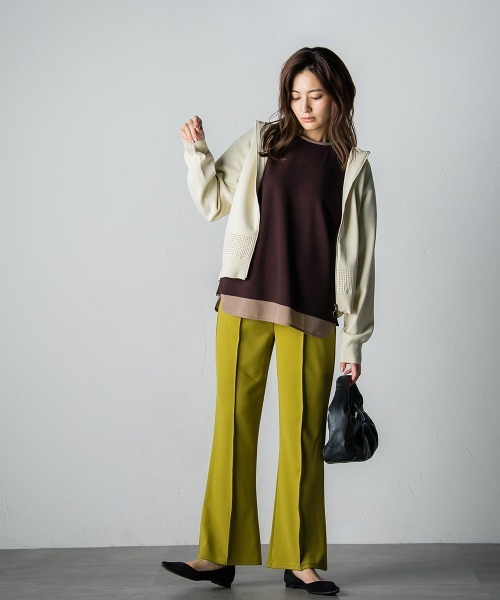 socolla(ソコラ)の「【socolla】セミフレアストレッチカラーパンツ≪洗濯機で洗える≫(スラックス・レディース・パープル/レッド/ピンク/イエロー/ブルー/パープル系その他/ピンク系その他/グリーン系その他・S/M/L)」の13枚目の写真