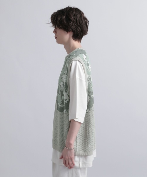 HARE（ハレ）の「フラワーモチーフニットベスト(HARE)（ニット