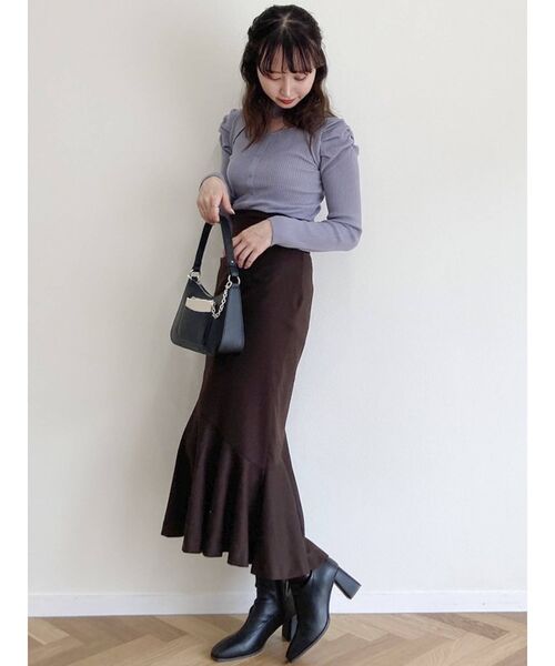 dazzlin（ダズリン）の「デコルテオープンデザインニット（ニット/セーター・レディース・グレー/ブラウン/オフホワイト/ブラック・FREE）」の21枚目の写真