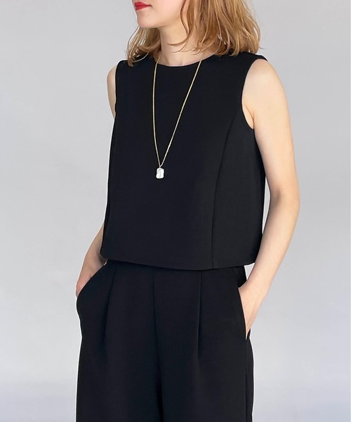 PICCIN（ピッチン）の「襟パールダンボールニットブラウス（セットアップ可能）（シャツ/ブラウス・レディース・ブラック/オフホワイト・M）」の15枚目の写真