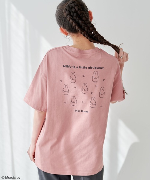Miffy（ ミッフィー）の「【miffy/ミッフィー】ミッフィー刺繍Tシャツ（Tシャツ/カットソー・レディース・オフホワイト/ネイビー/クリーム/チャコールグレー/スカイブルー/杢グレー/ピンク/グレー/ホワイト・M/L/LL/3L）」の18枚目の写真