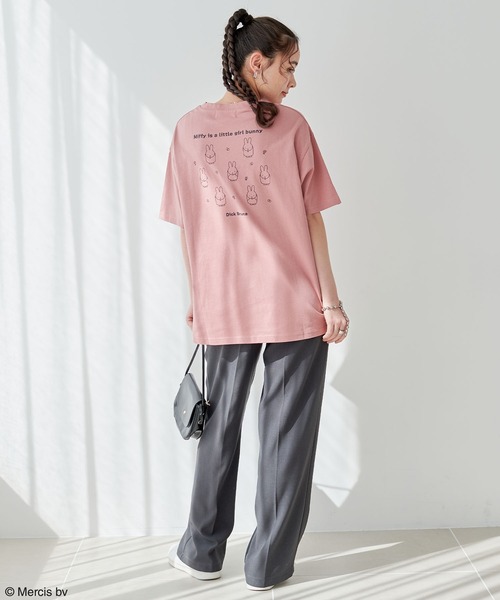 Miffy（ ミッフィー）の「【miffy/ミッフィー】ミッフィー刺繍Tシャツ（Tシャツ/カットソー・レディース・オフホワイト/ネイビー/クリーム/チャコールグレー/スカイブルー/杢グレー/ピンク/グレー/ホワイト・M/L/LL/3L）」の19枚目の写真